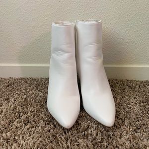 White ankle booties